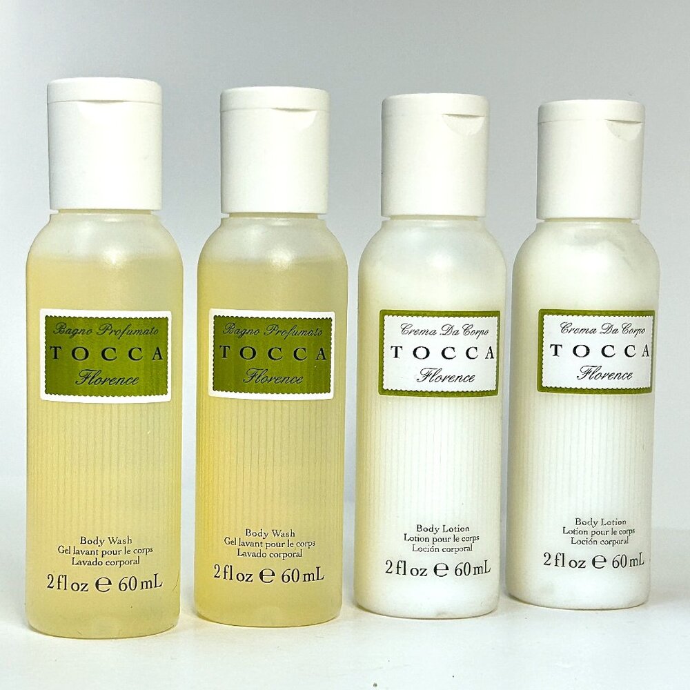 Tocca Florence Travel Set. 2 Body Wasesh and 2 Body Lotions ( 2.0 oz each) New